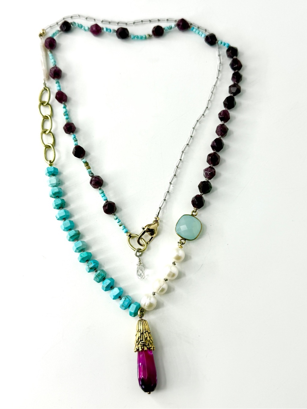 Turquoise Hand Knotted Necklace, Sundance Inspired Necklace
